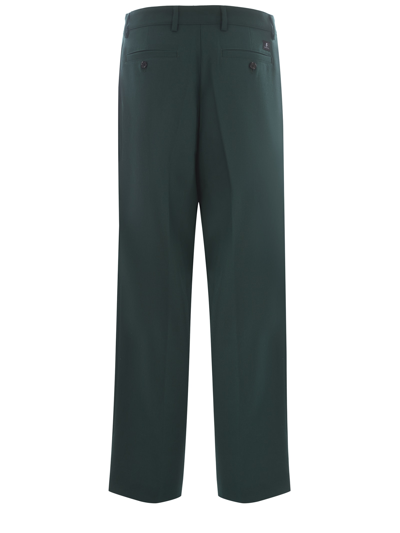 Shop Department Five Trousers  In Wool Blend In Verde Scuro