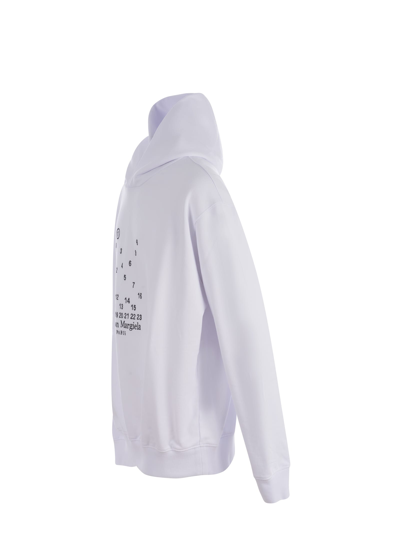Shop Maison Margiela Hooded Sweatshirt  In Cotton In Bianco