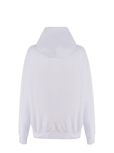 Shop Maison Margiela Hooded Sweatshirt  In Cotton In Bianco