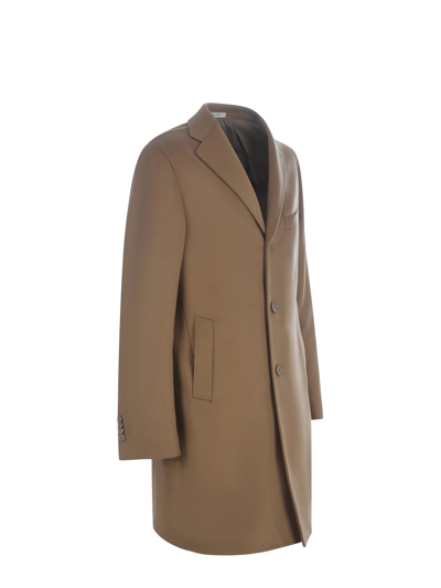 Shop Tagliatore Coat  In Virgin Wool In Cammello