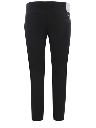 Shop Pt01 Trousers  In Stretch Virgin Wool In Nero