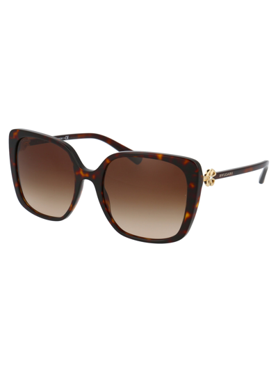 Shop Bulgari 0bv8225b Sunglasses In 504/13 Dark Havana