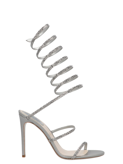 Shop René Caovilla Supercleo Sandals In Grey Satin