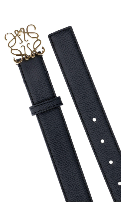 Shop Loewe Anagram Belt In Black/gold