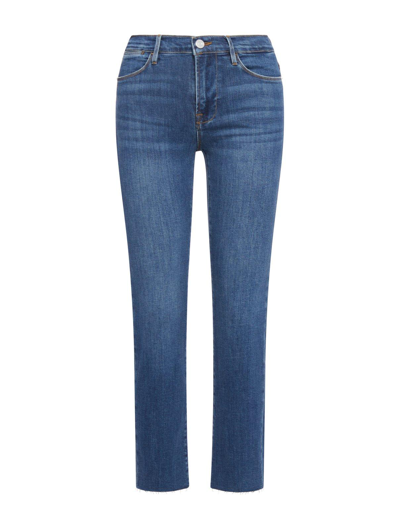 Shop Frame Straight Leg Raw Edge Jeans