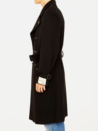 Shop Lardini Black Wool Coat In Nero