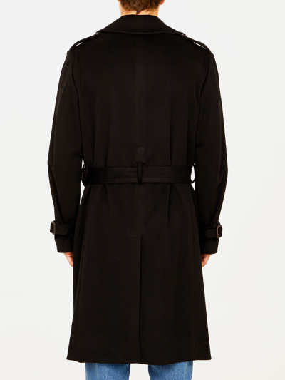 Shop Lardini Black Wool Coat In Nero