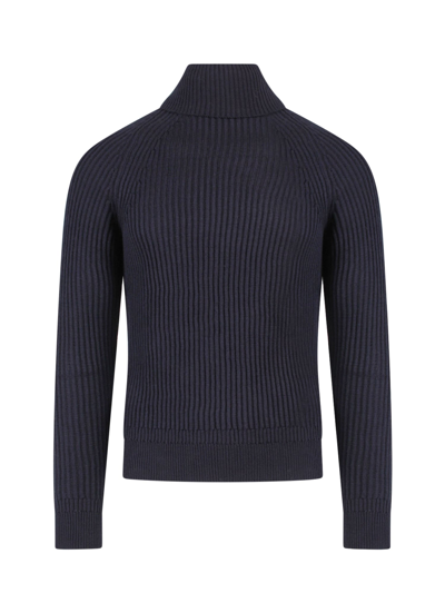 Shop Zanone Sweater In Blu Notte