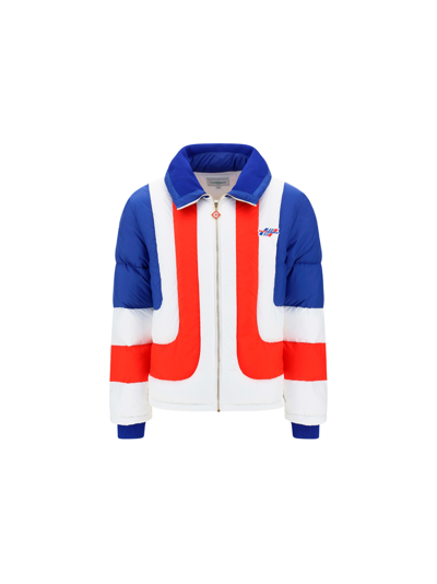 Shop Casablanca Puffer Jacket In Red/white/blue