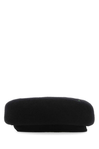 Shop Kenzo Logo Embroidered Beret In Black