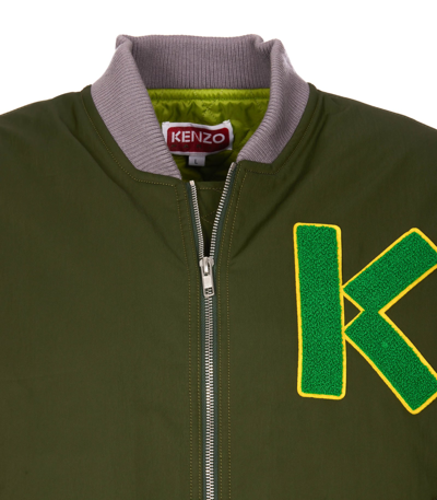 Shop Kenzo Varsity Bomber Jacket In Khaki