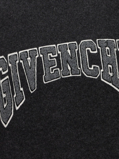 Shop Givenchy Flocked Logo Crewneck Knit Jumper In Nero