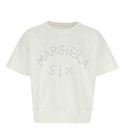 Shop Mm6 Maison Margiela Appliqué Embellished T-shirt In White