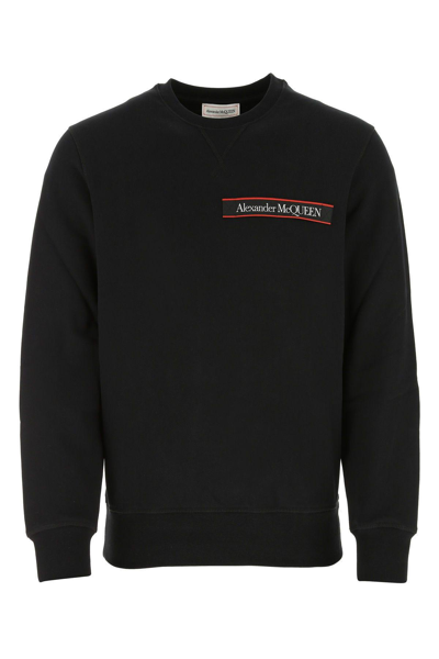 Shop Alexander Mcqueen Black Cotton Sweatshirt In Nero
