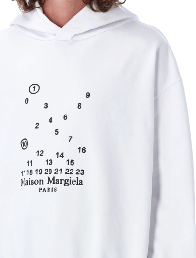 Shop Maison Margiela Logo Hoodie In White