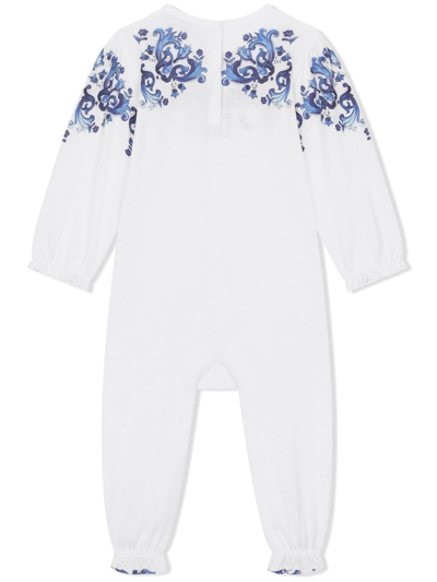 Dolce & Gabbana Majolica-print Babygrow Set In White