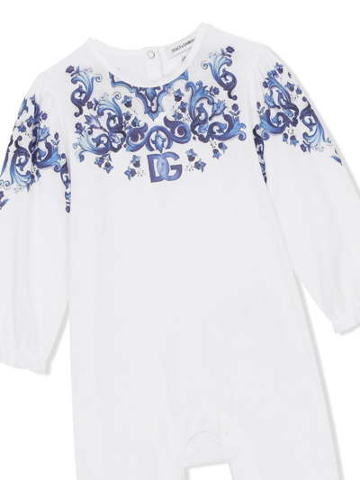 Dolce & Gabbana Majolica-print Babygrow Set In White