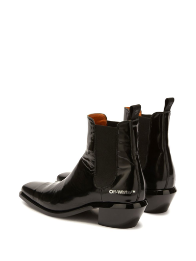 Shop Off-white Texan Leather Boots In Black