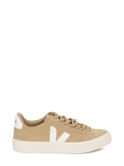 Shop Veja Sneakers Campo Suede In Dune/white