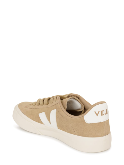 Shop Veja Sneakers Campo Suede In Dune/white