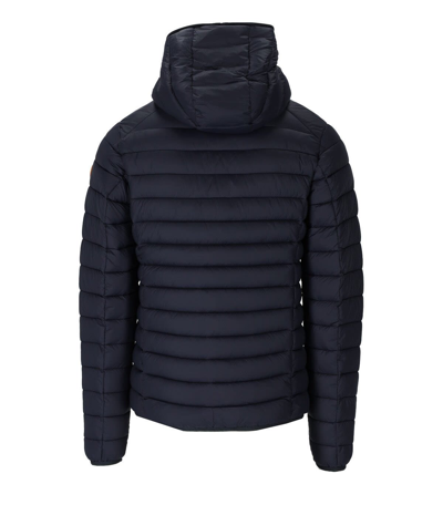 Shop Save The Duck Donald Blue Hooded Padded Coat