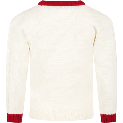 Shop La Stupenderia Ivory Sweater For Kids
