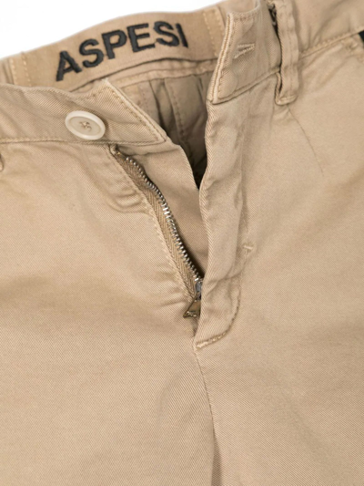 Shop Aspesi Beige Cotton Trousers