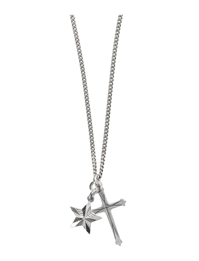 Shop Emanuele Bicocchi Star And Cross Necklace In Silver