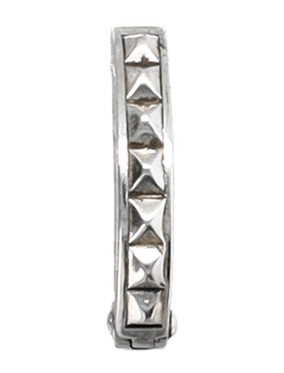 Shop Emanuele Bicocchi Pyramid Hoop Earring In Silver