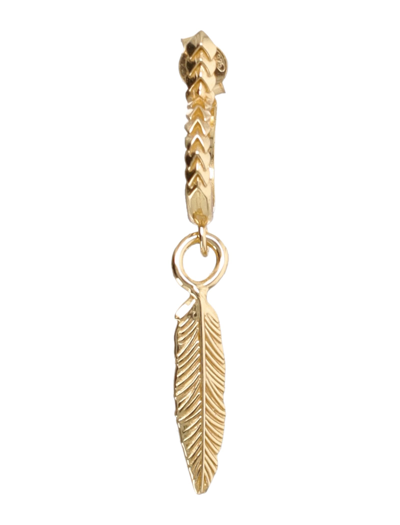 Shop Emanuele Bicocchi Feather Pendant Earring In Gold