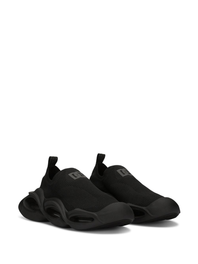 Shop Dolce & Gabbana Wave Slip-on Sneakers In Black