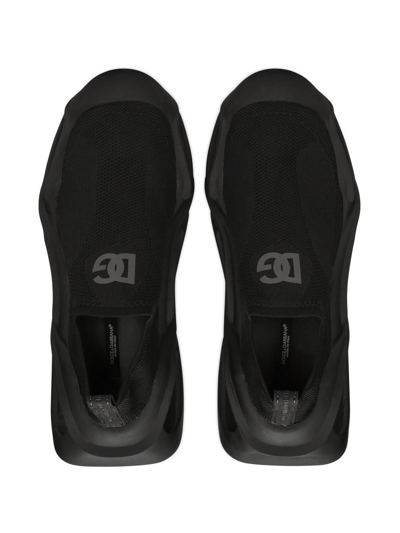 Shop Dolce & Gabbana Wave Slip-on Sneakers In Black