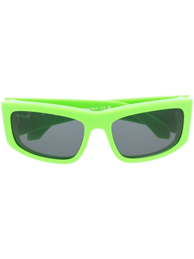 Shop Off-white Arrows Rectangular Sunglasses In Green