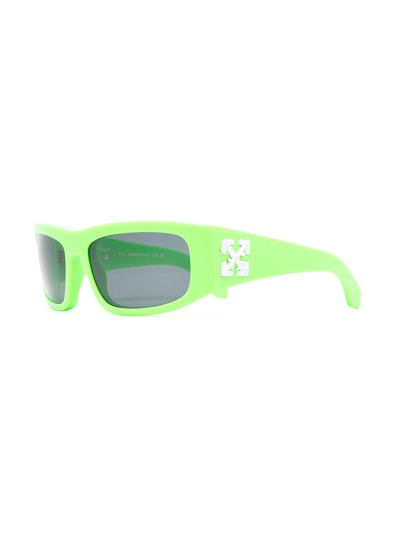 Shop Off-white Arrows Rectangular Sunglasses In Green