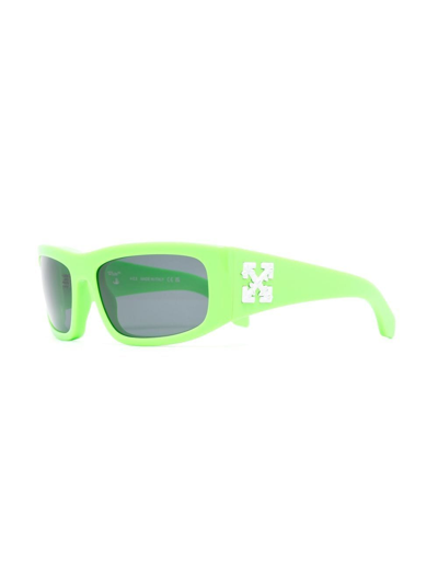 Off-white Arrows Rectangular Sunglasses In Green