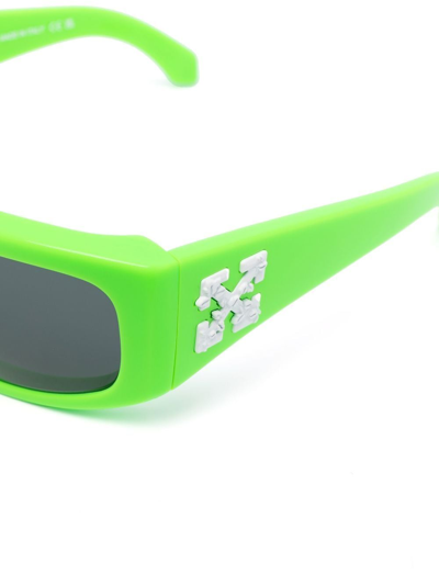Shop Off-white Arrows Rectangular Sunglasses In Green
