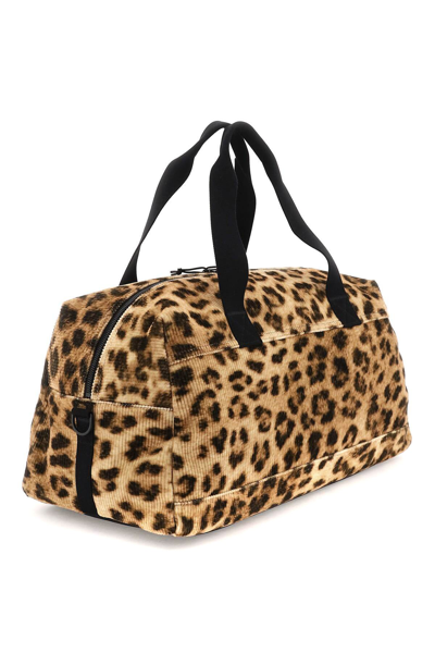 Shop Saint Laurent Velvet Nuxx Duffle Bag In Beige,brown