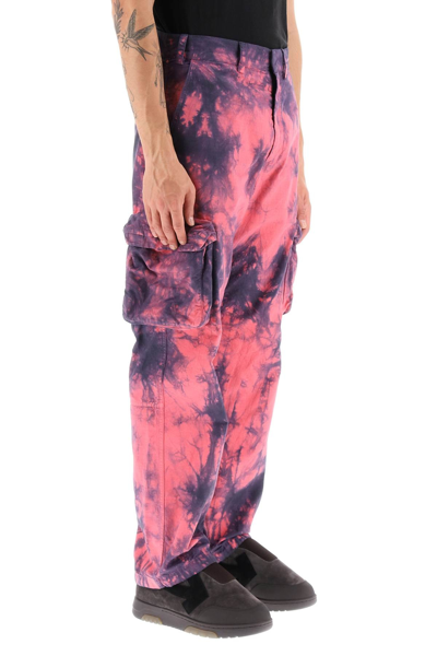 Off White Tie Dye Ripstop Cargo Pants In Pink