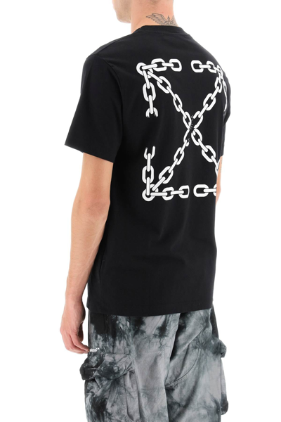 Shop Off-white Chain Arrow Slim T-shirt In Black