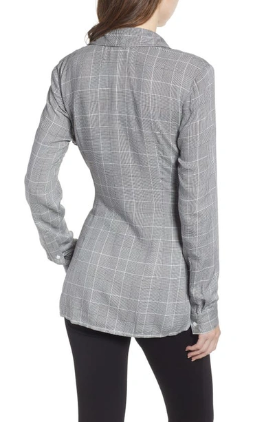 Shop Bailey44 Hold Me Tight Houndstooth Check Tie Front Shirt In Plaid