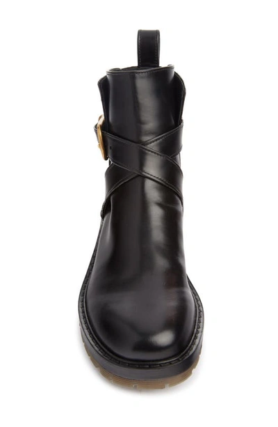 Shop Chloé Diane Buckle Combat Boot In Black