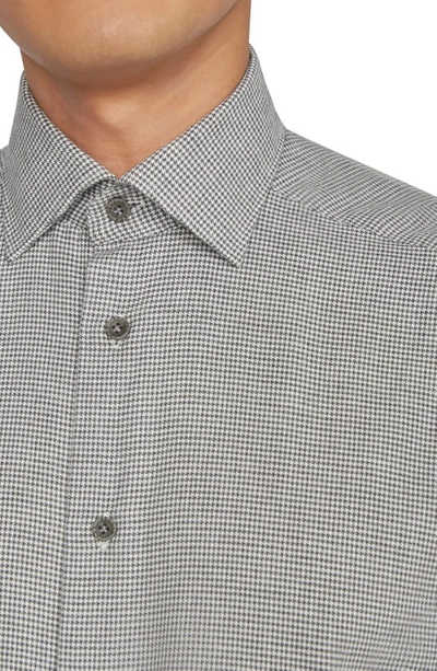 Shop Jack Victor Glen Modern Fit Houndstooth Check Cotton Button-up Shirt In Grey