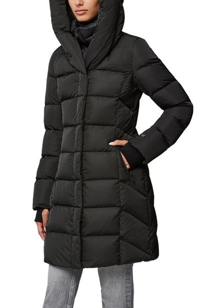 Soia & Kyo Hooded Water Repellent Down Puffer Coat In Black
