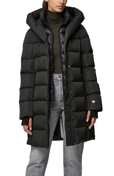 Soia & Kyo Hooded Water Repellent Down Puffer Coat In Black