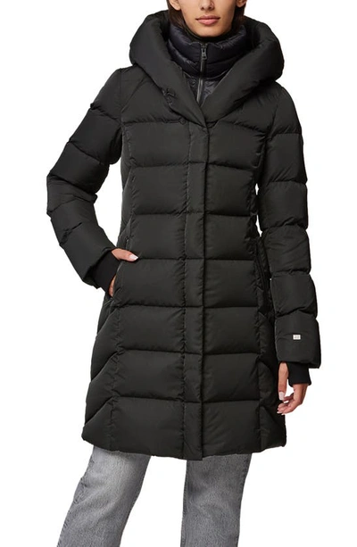 Soia & Kyo Hooded Water Repellent Down Puffer Coat In Black