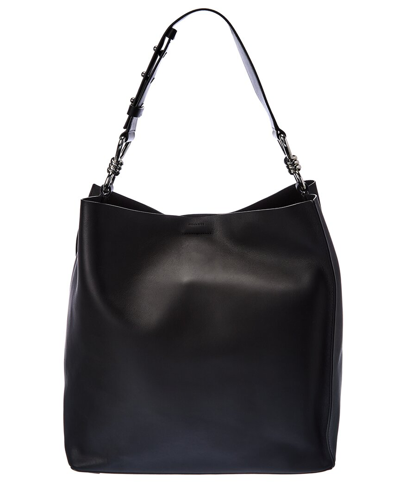 Shop Allsaints Captain N/s Leather Tote In Black