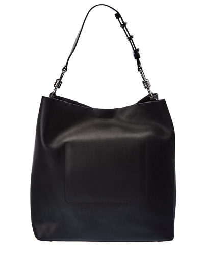 Shop Allsaints Captain N/s Leather Tote In Black