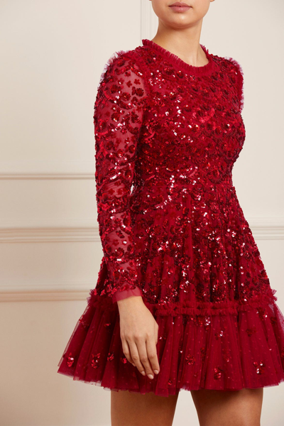 Needle & Thread Alina Sequin Micro Mini Dress In Red | ModeSens
