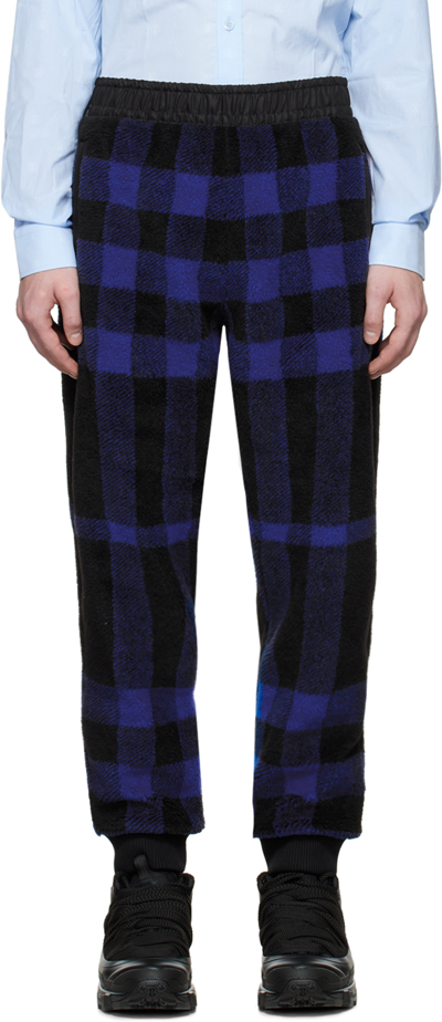 Shop Burberry Blue & Black Exploded Lounge Pants In Deep Royal Blue Ip C