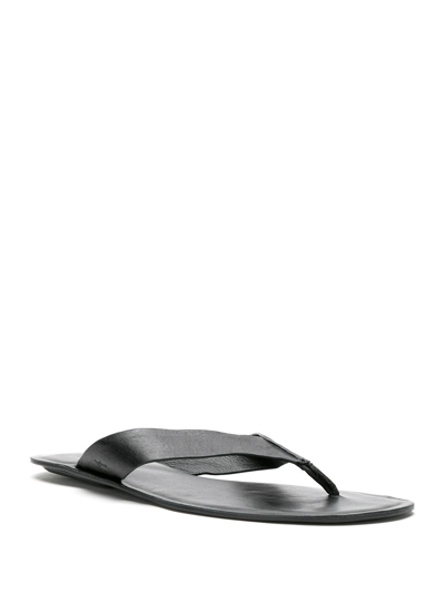 Osklen Leather E-basics Flip Flops In Black